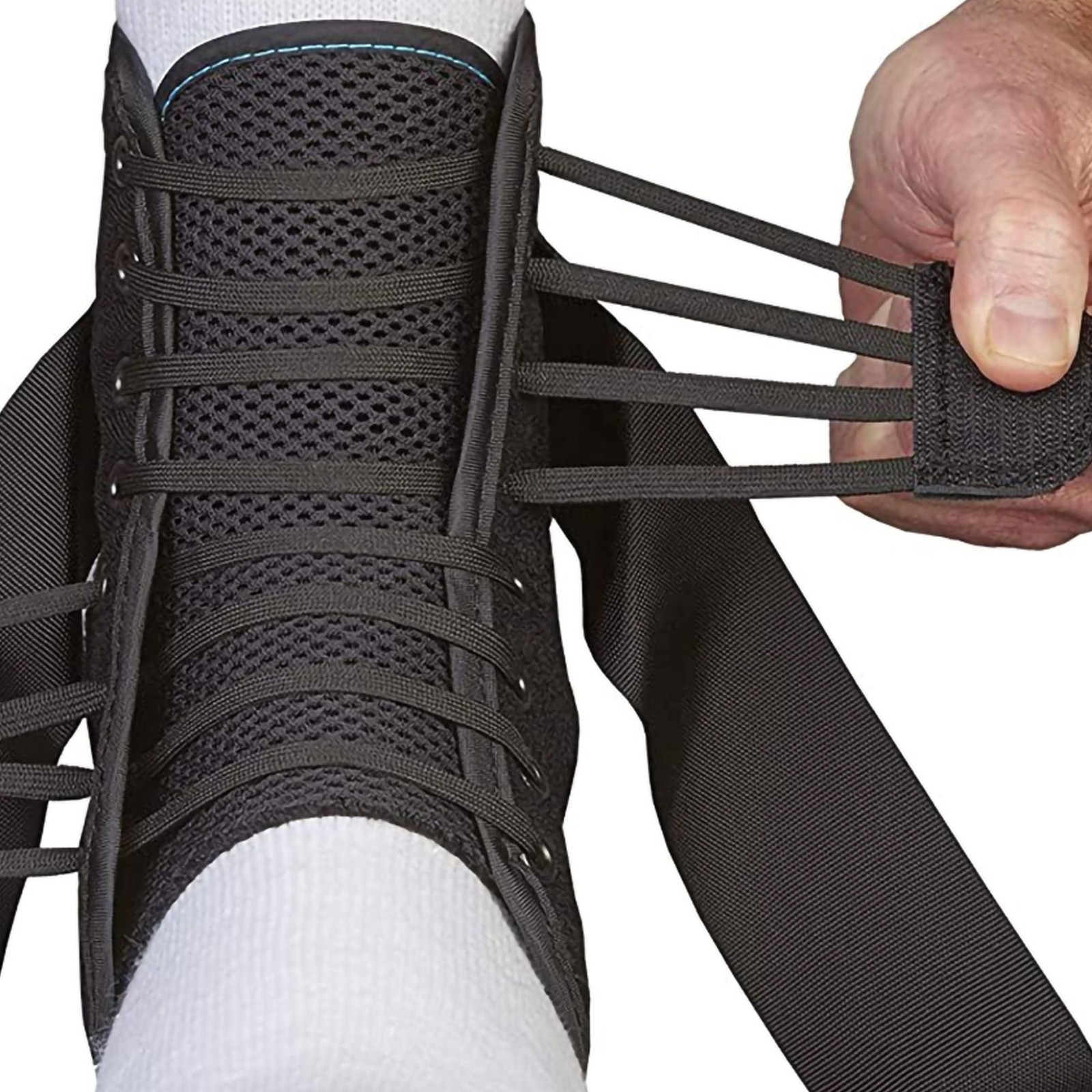 ASO Speed Lacer Black Ankle Brace Medium Lace Up for the Foot 223614