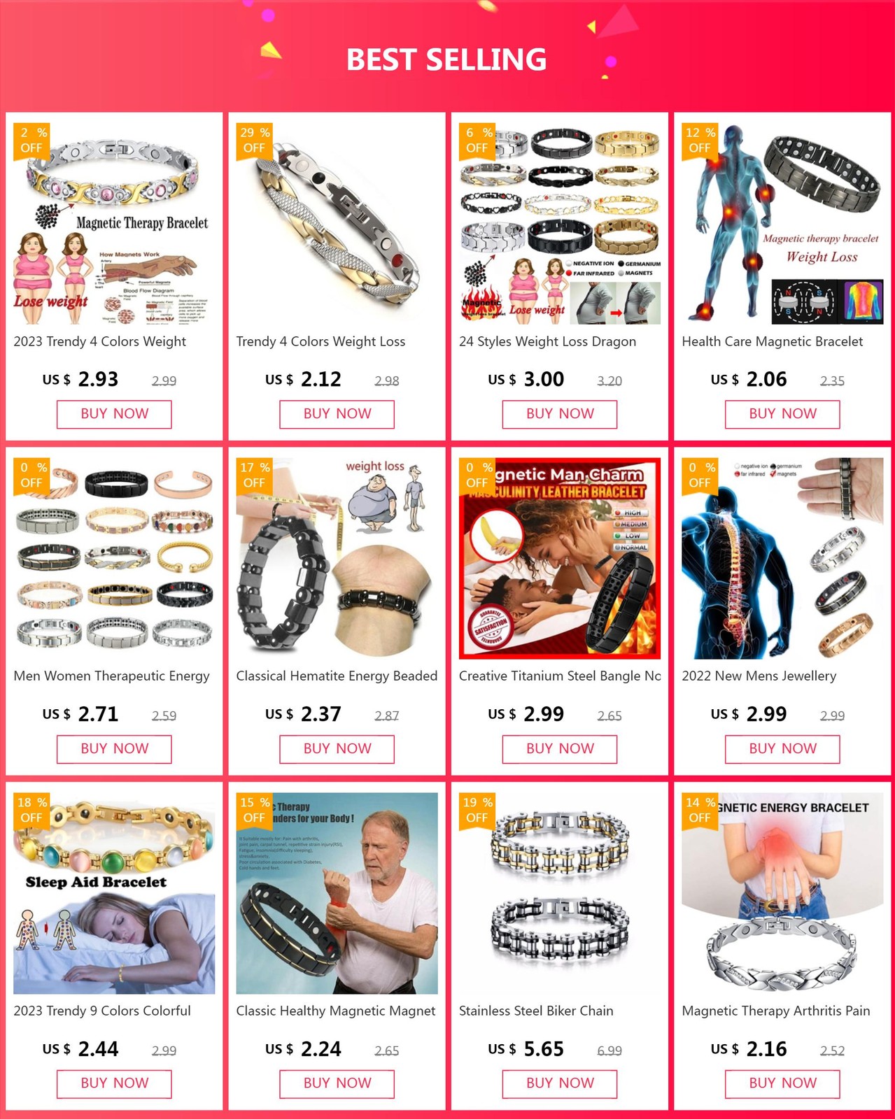Healthy Bio Magnetic Bracelets for Women Men Therapy Bracelet Pain Relief