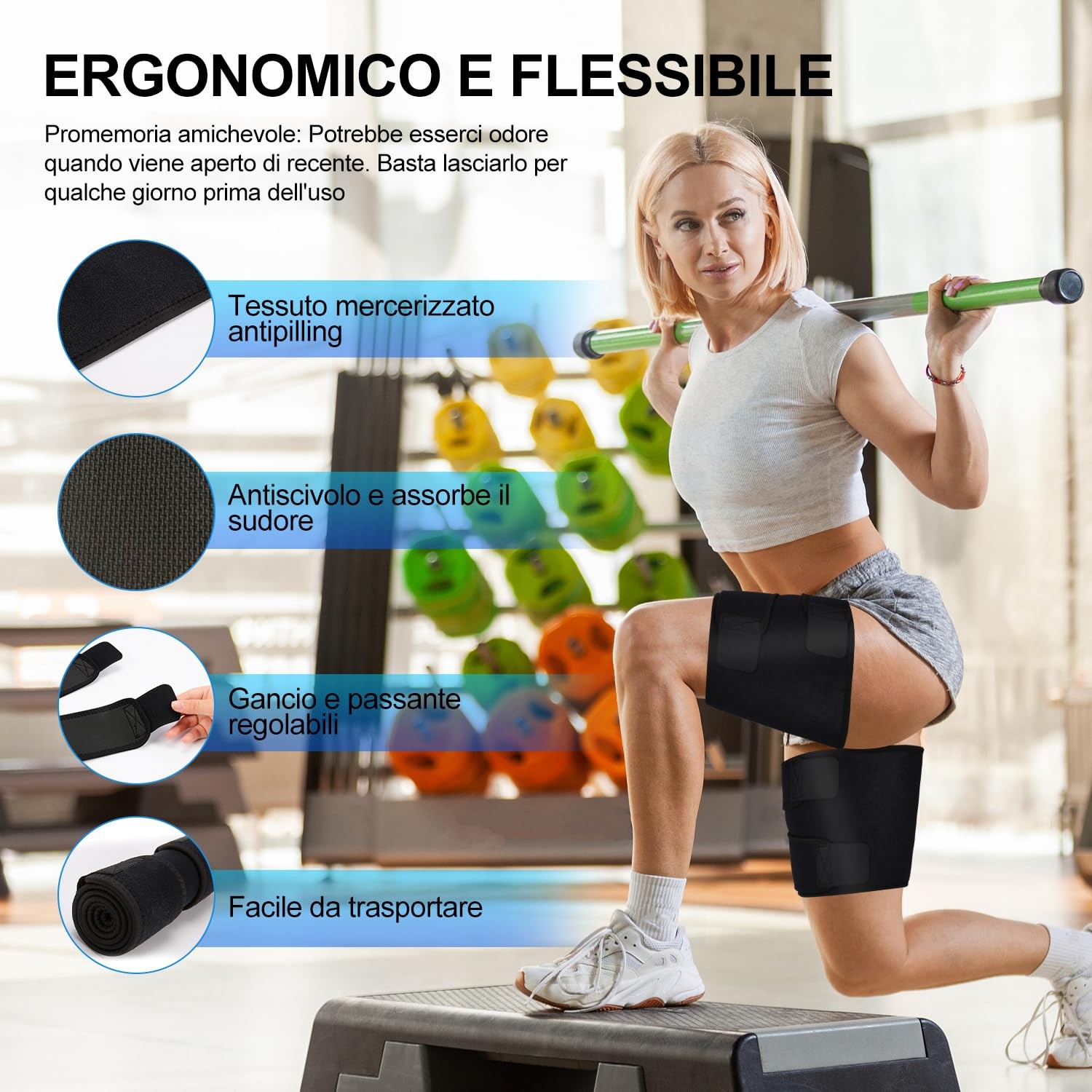 2 PCS Thigh Wraps Support NonSlip Compression Sleeve Hamstring XL Black Wrap