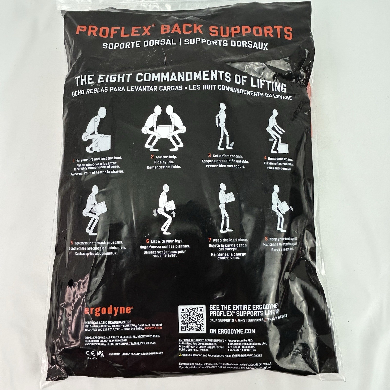 11103 ProFlex 1600 Back Support Brace 9 Inch Extended High Cut Front Medium