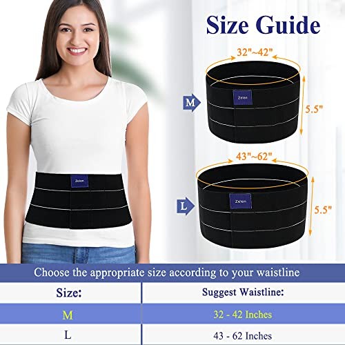 Umbilical Hernia Belt for Men Women Hernia Support Abdominal M (32-42 Inch)