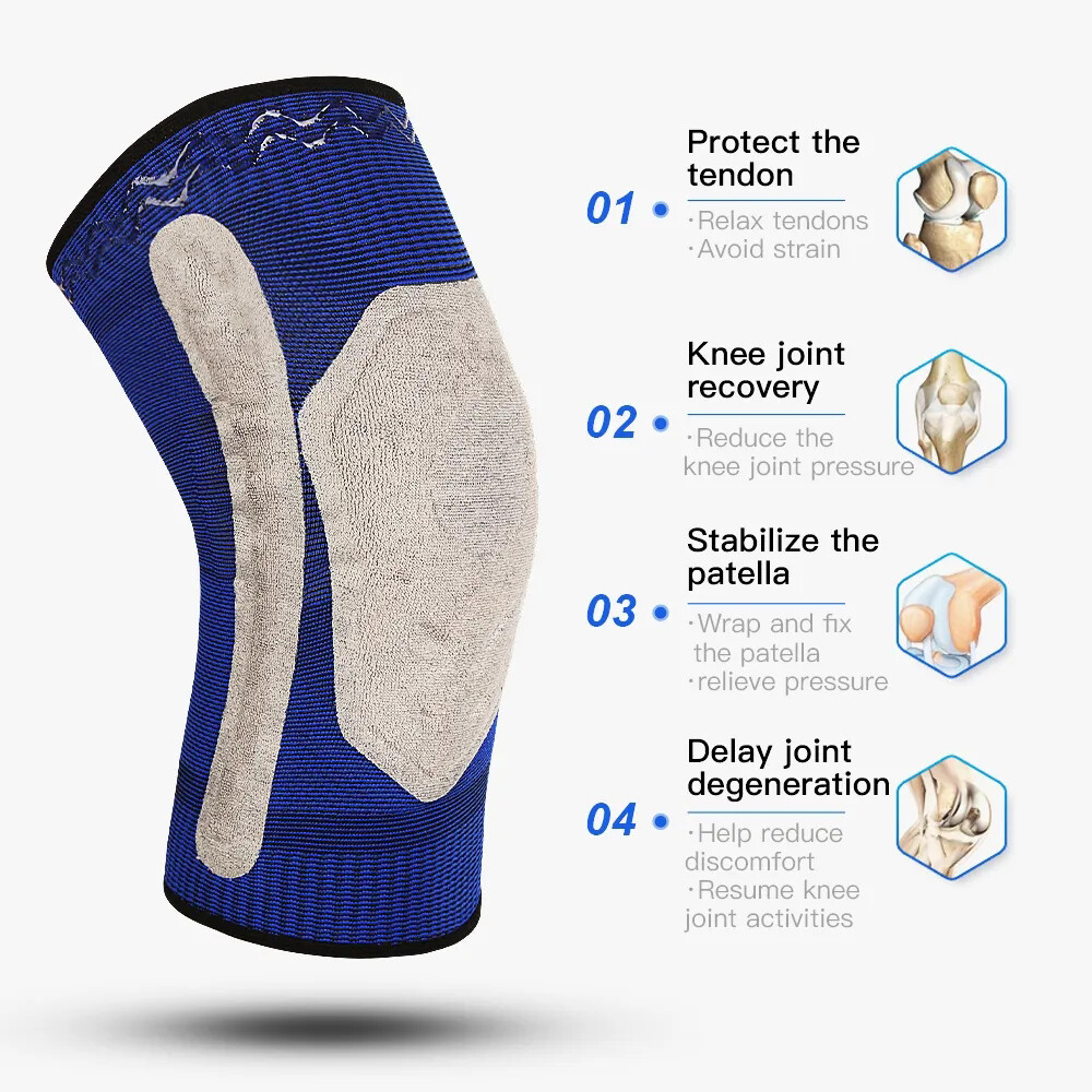 Knee Sleeve Compression Brace Support Joint Pain Arthritis Relief Running Sports