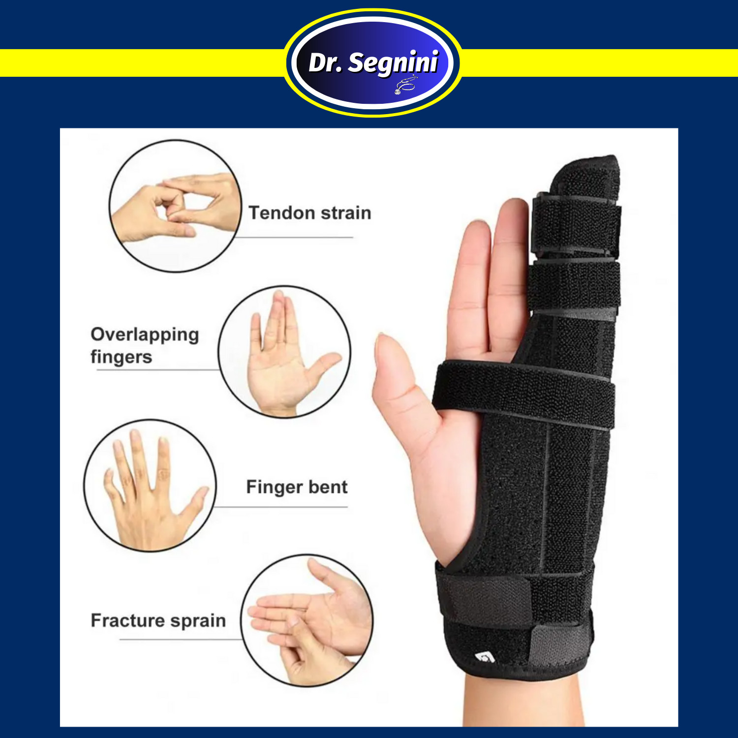 Dr. Segnini Two Fingers Cushion Elastic Strap Breathable Fastening Design Finger