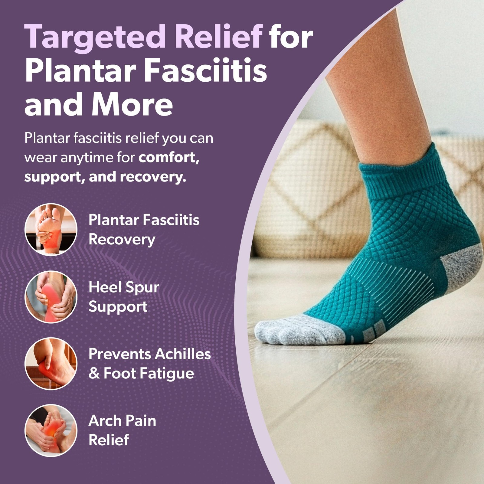 Plantar Fasciitis Socks – Ankle Compression Socks for Foot Pain Relief, Heel …