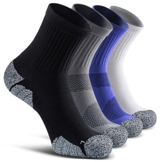 Cushioned Compression Sport Large 4-pairs (Black2,grey2,royal Blue2,white2)