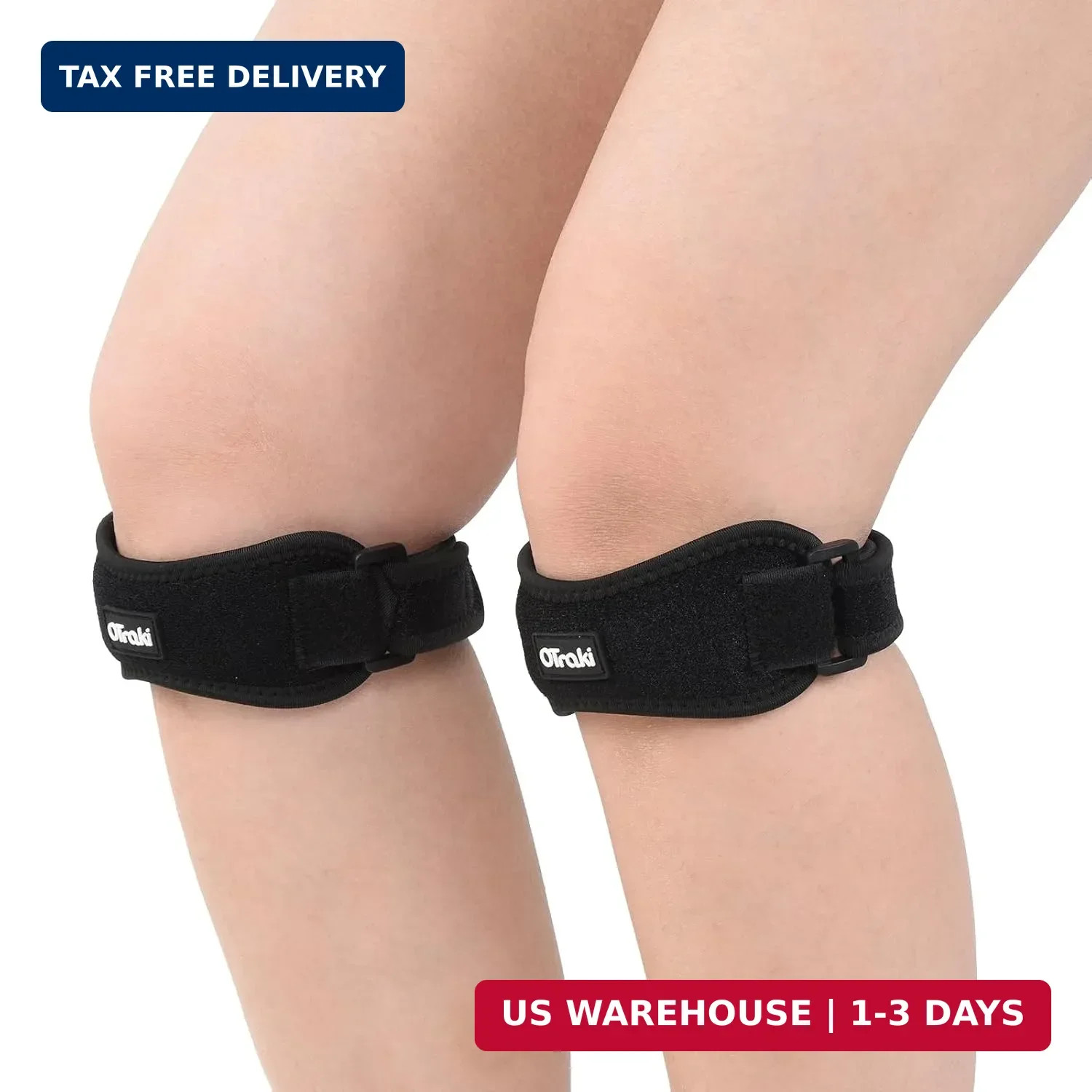 2 Pack Sports Patella Tendon Knee Strap, Lightweight Men Women Patella Knee Brac