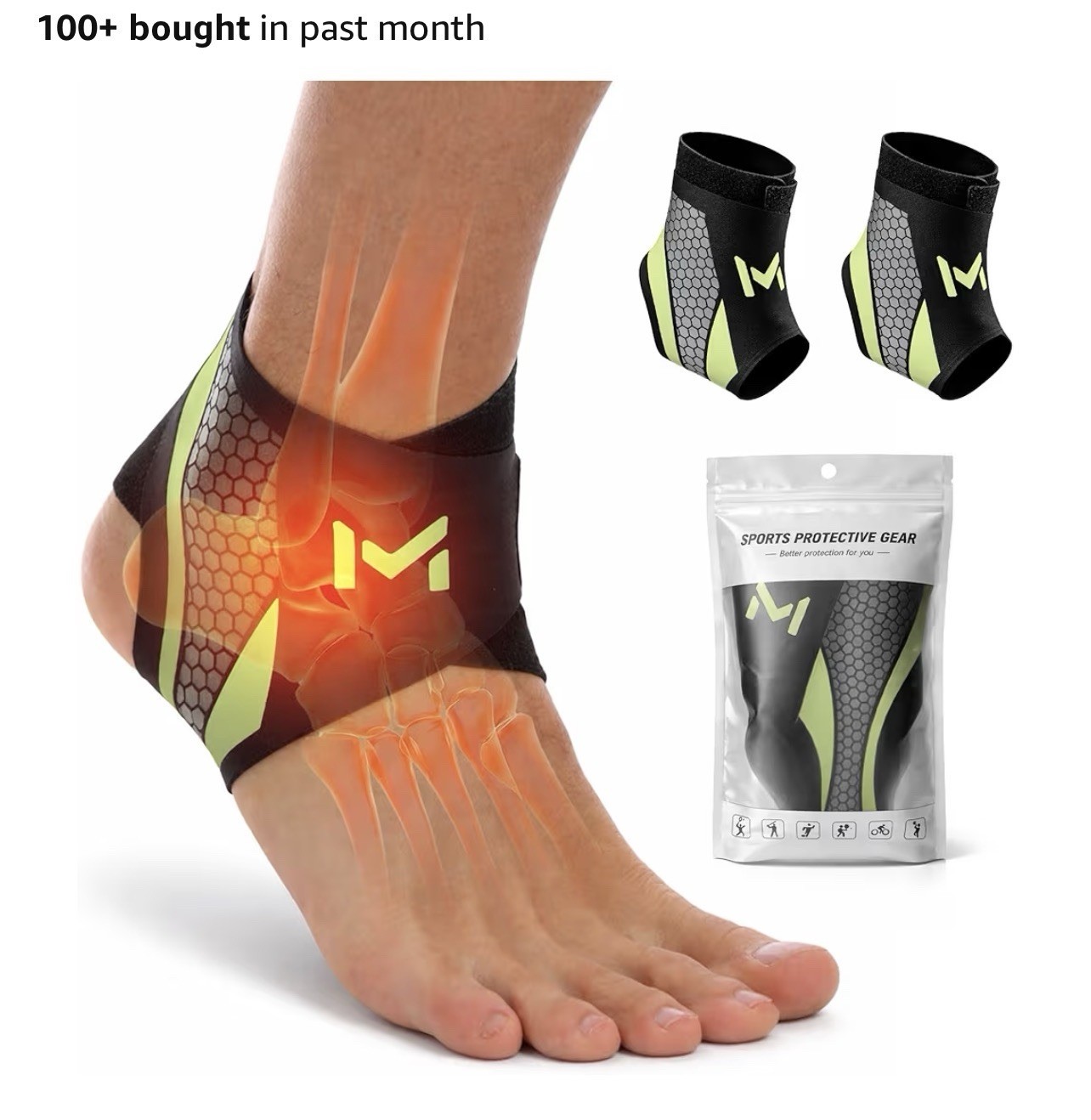 2 Pack Ankle Brace Compression Support for Men Women, Adjustable Lace-Up