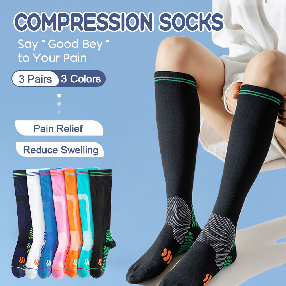 3Pair Best Medias Calcetines De Compresion Para Hombres Y Mujeres 20-30 Mmhg US