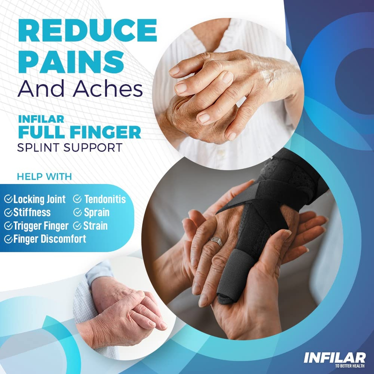 Trigger Finger Splint for Men & Women, Adjustable One or Two Finger Splint Fu…