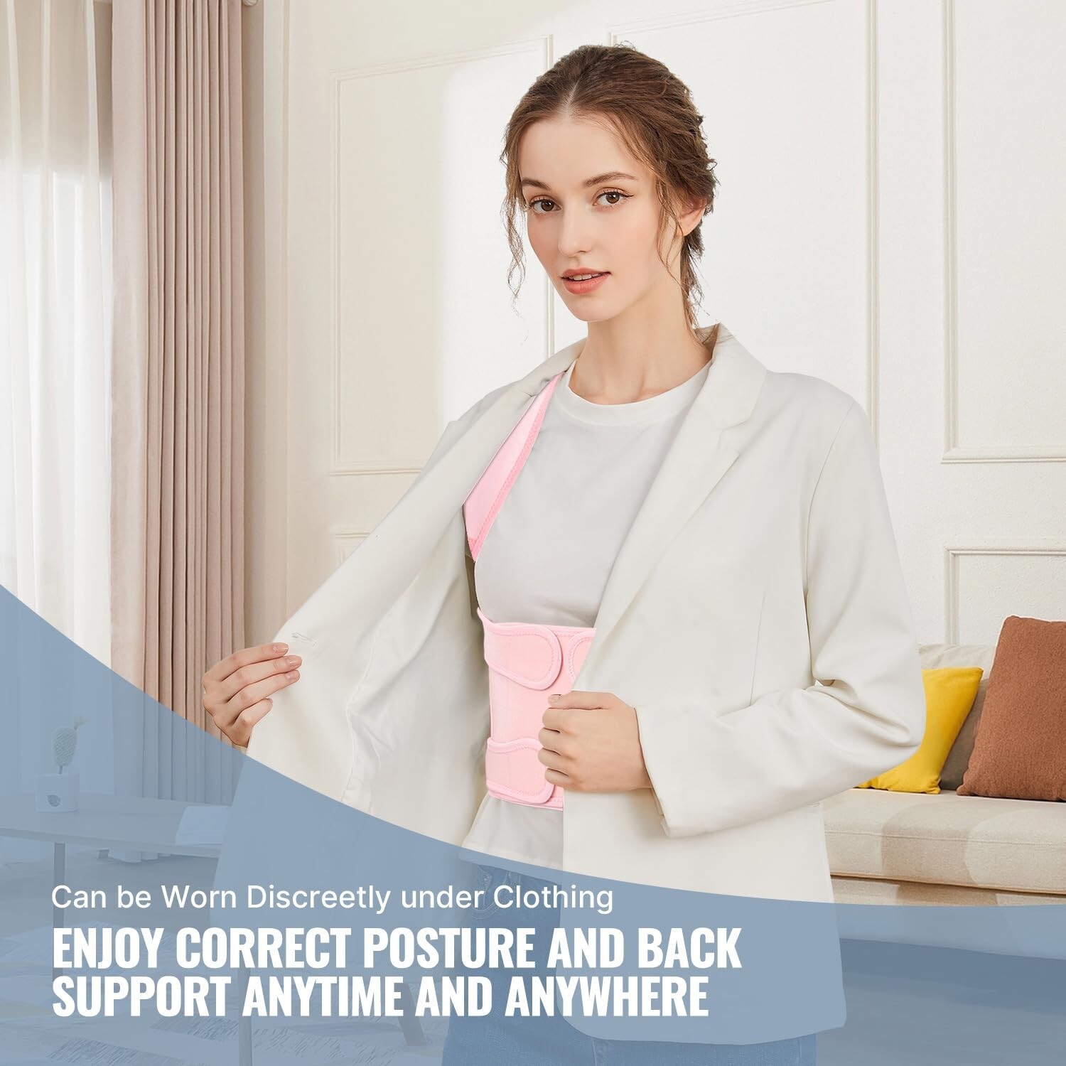 Adjustable Posture Corrector Low Back Support Shoulder Brace Belt for Men, Women