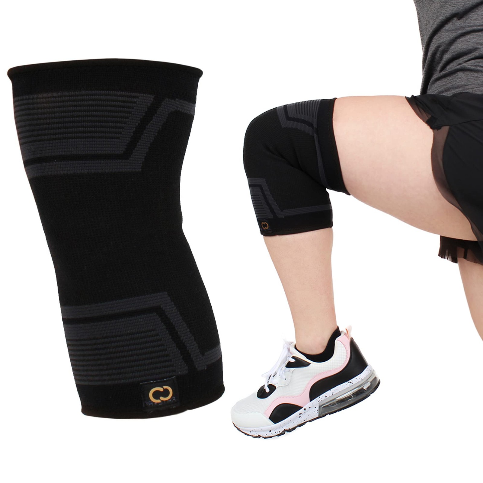 PowerKnit Knee Sleeve- Copper Stabilizer Support Brace for Meniscus Tear, ACL…