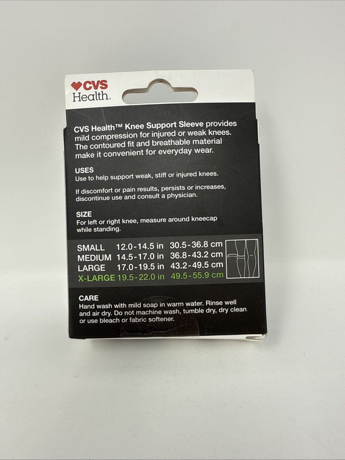 CVS Health Single Knee Support Sleeve Mild Compression Extra Large