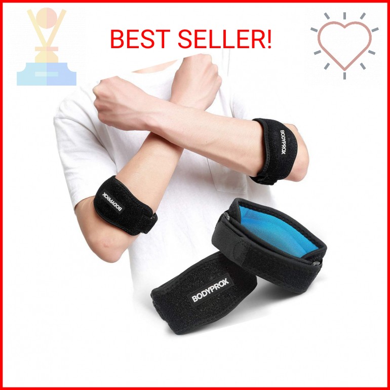 Bodyprox Elbow Brace 2 Pack for Tennis & Golfer’s Elbow Pain Relief