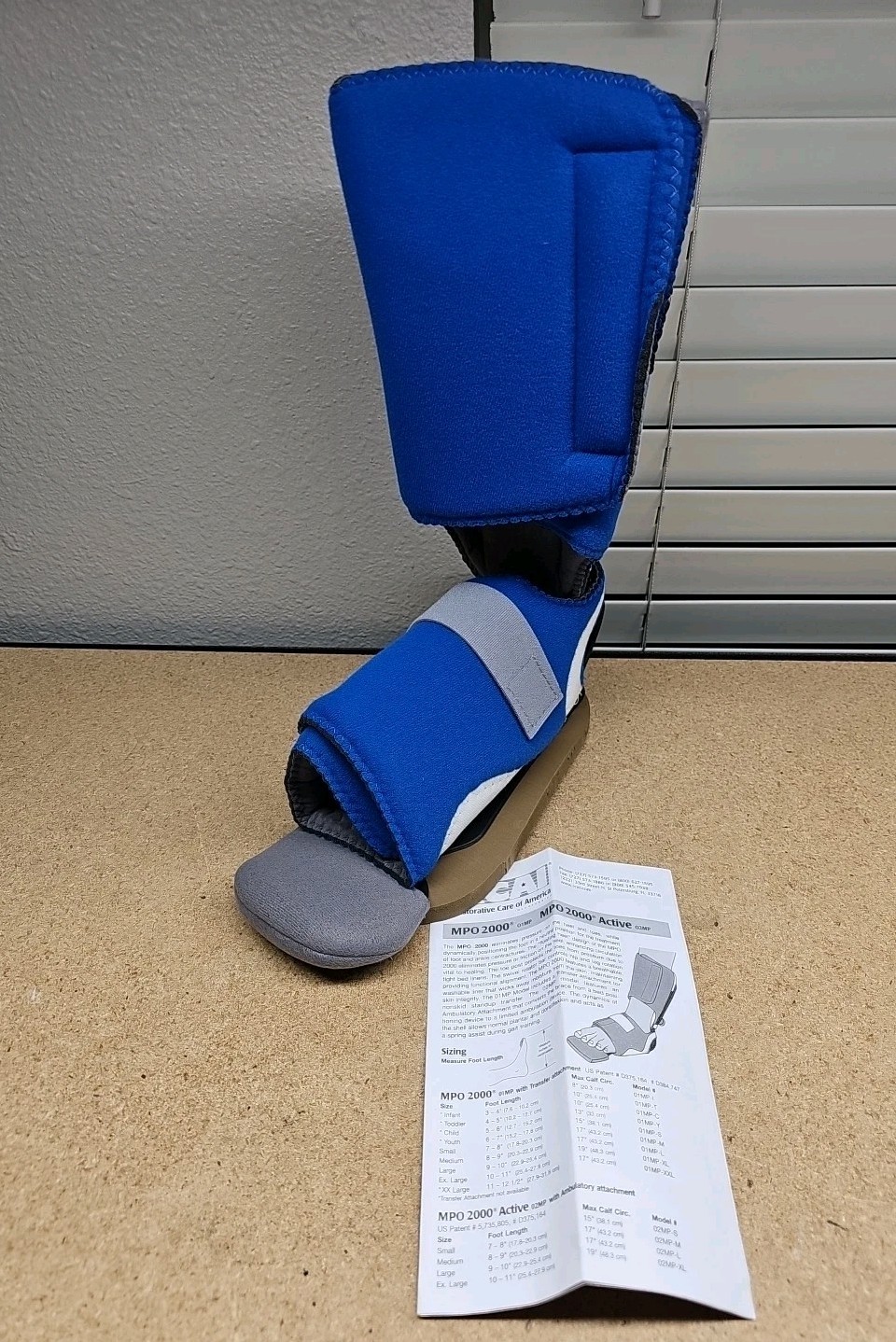 RCAI MPO 2000 Active Multi Podus AFO Foot Drop Orthosis Boot X-Large NEW (G6)