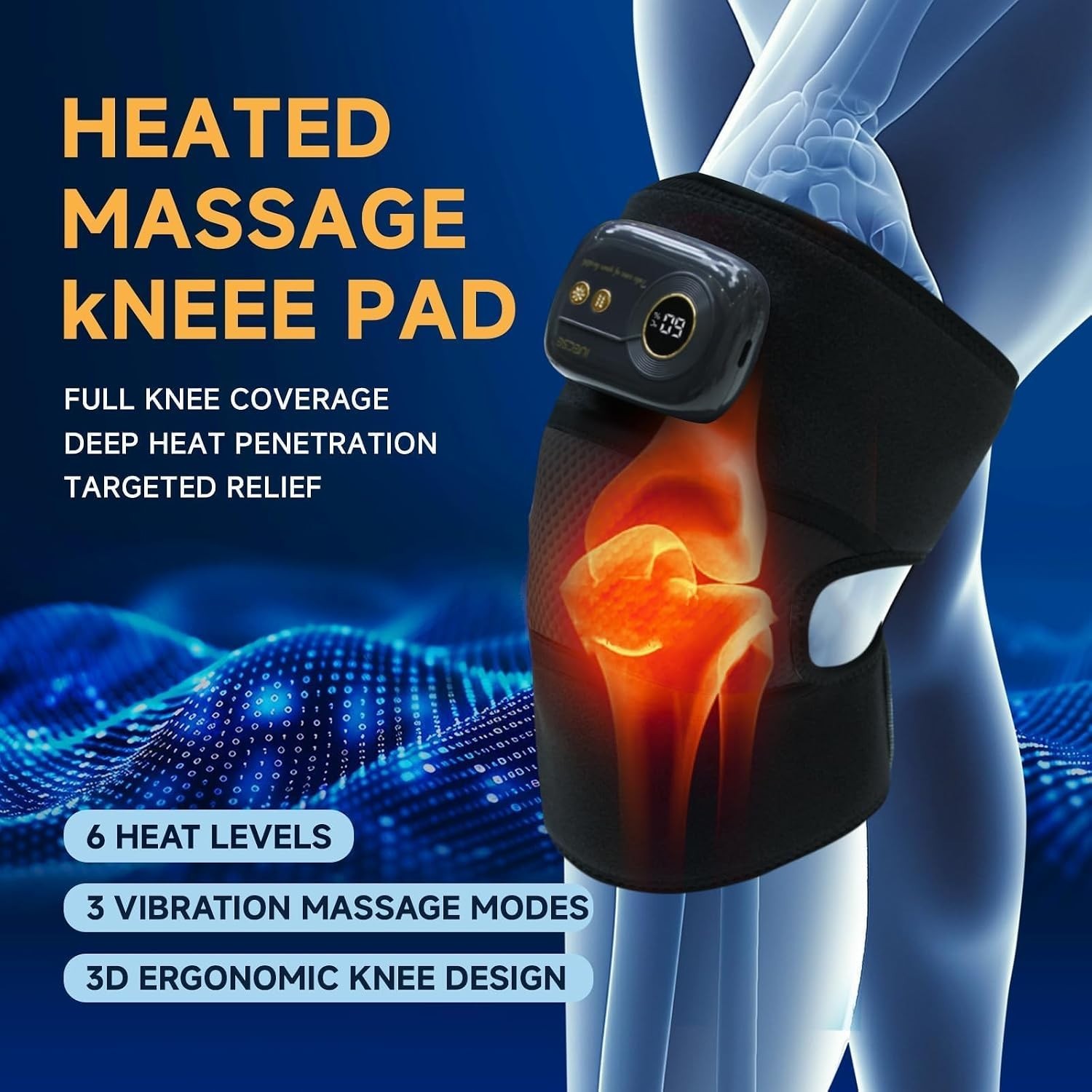 Rodillera Para Dolor Masajeador De Rodillas Hombro y Brazo Con Calor Recargables