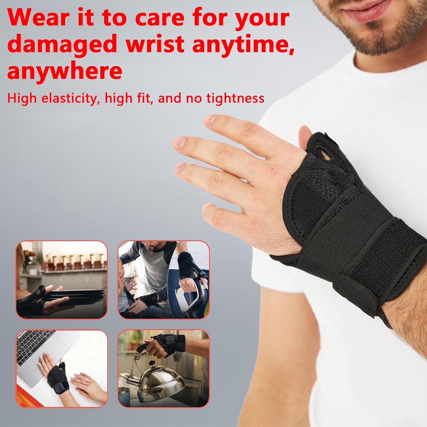 Adjustable Wrist Brace Left & Right Hand Support for Carpal Tunnel Pain