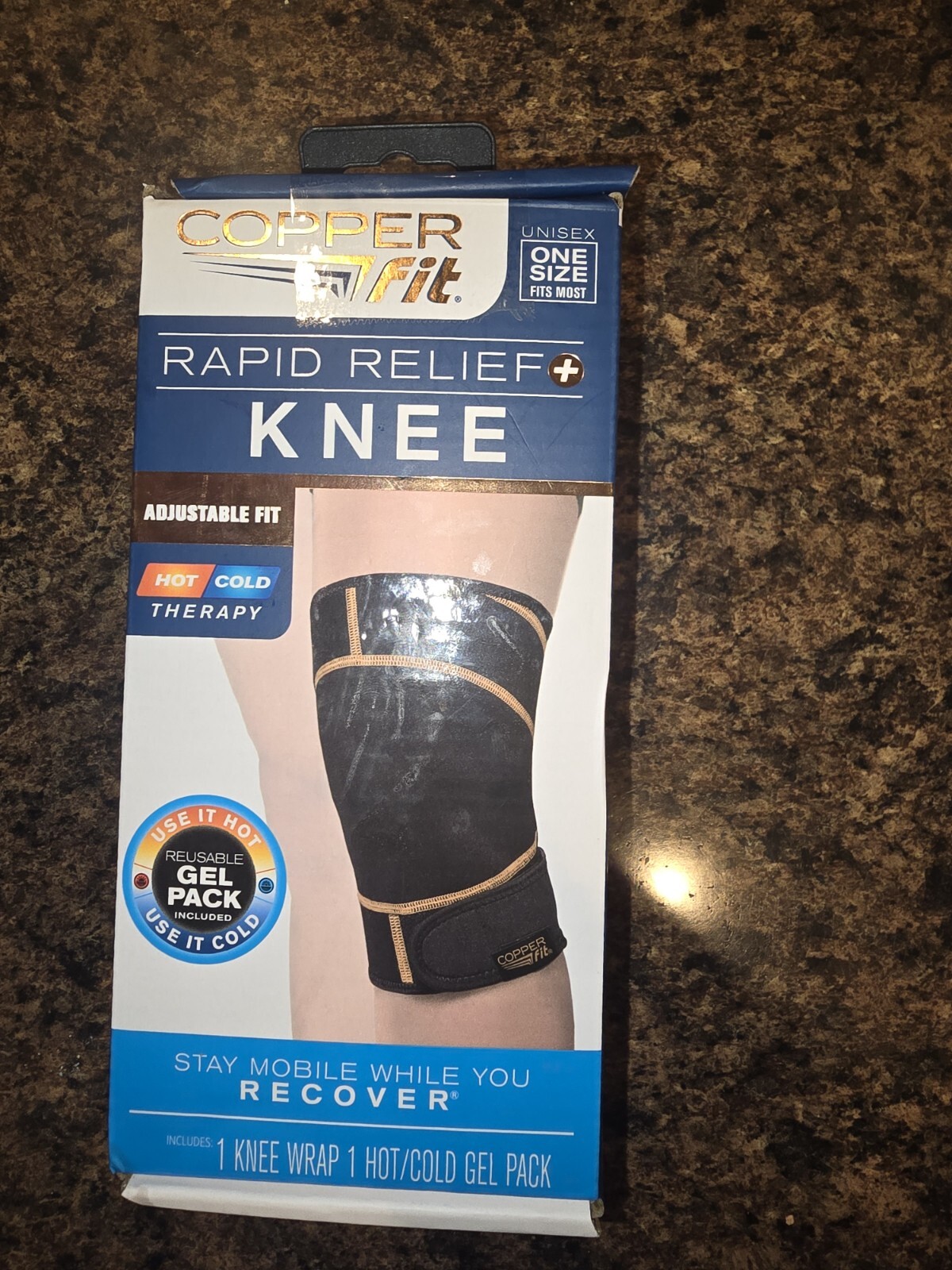 Copper Fit Rapid relief KNEE Unisex one size fits most. New/Open Damaged box.