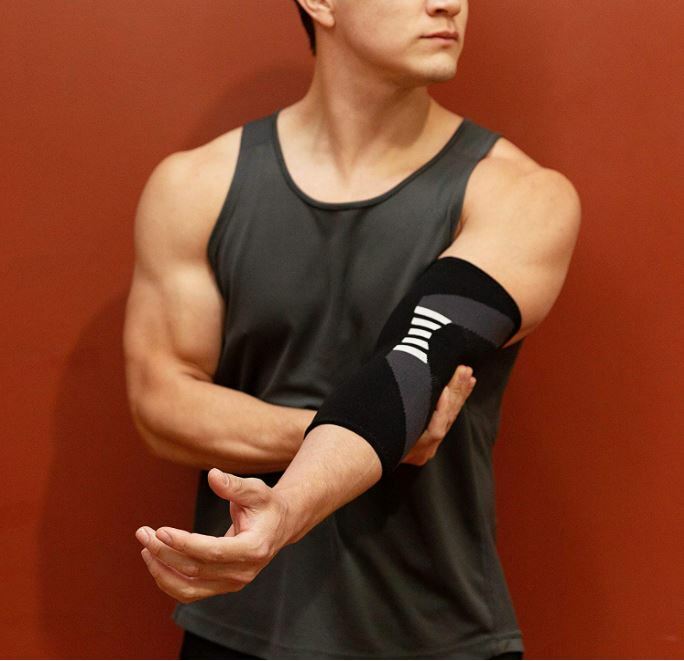 Elbow Compression Sleeve Support for Weightlifting Tennis Golf Tendinitis Medium