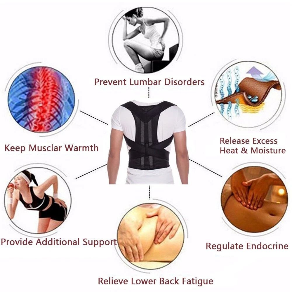 Posture Corrector with Muscle Memory Support – Adjustable Back Brace