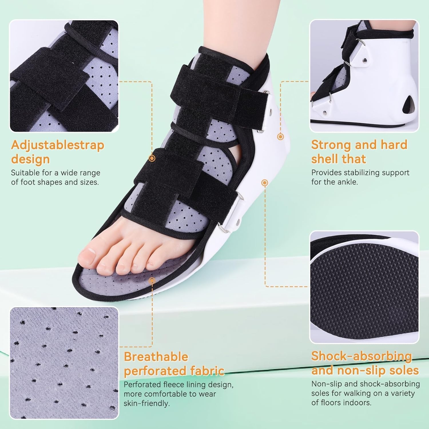 Walking Boot for Broken Toe, Sprained Ankle & Post-Op – Right Foot, Men & Women