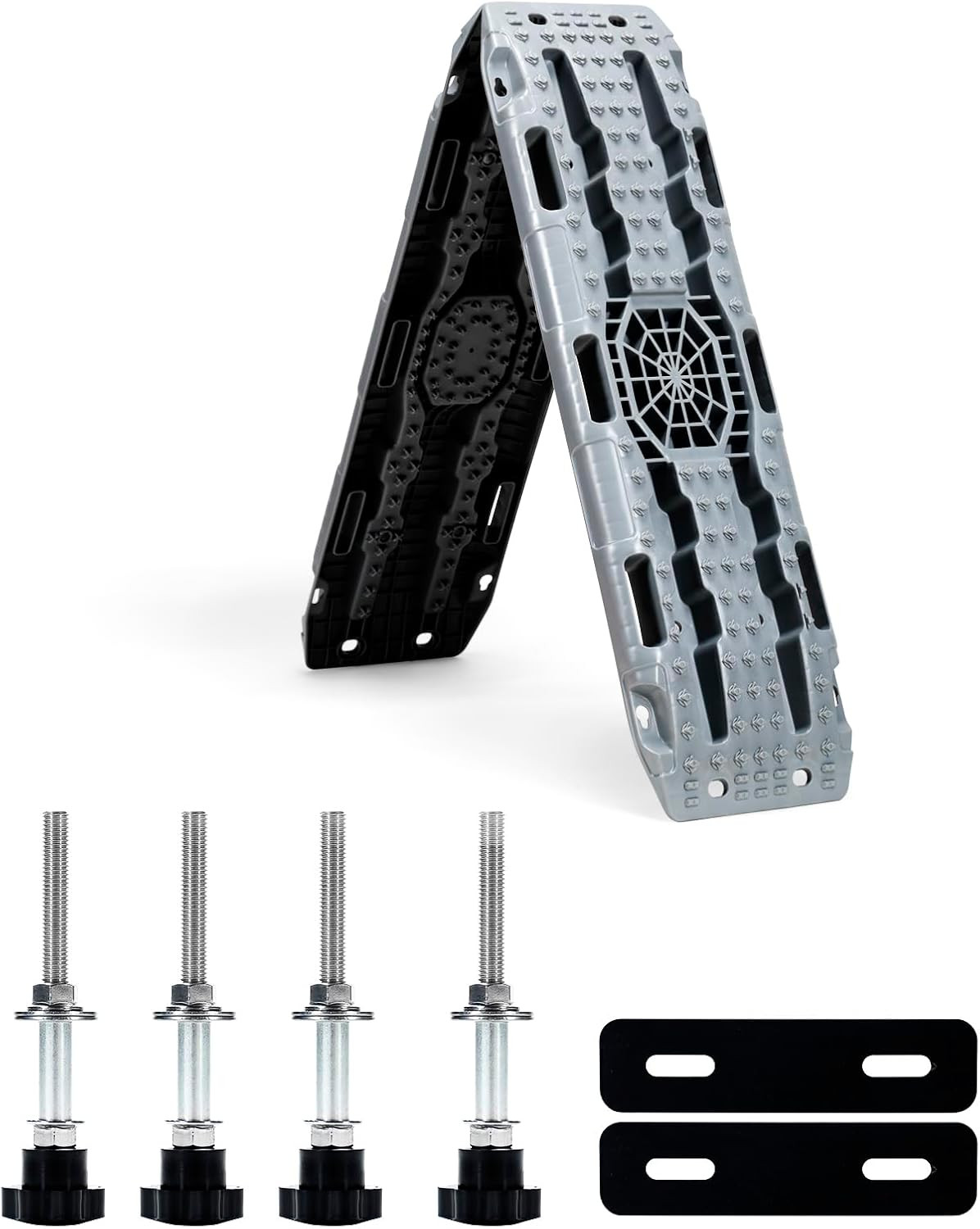 Recovery Traction Boards，42”Lx12”W Recovery Tracks W/Jack Base, Tire Traction Ra