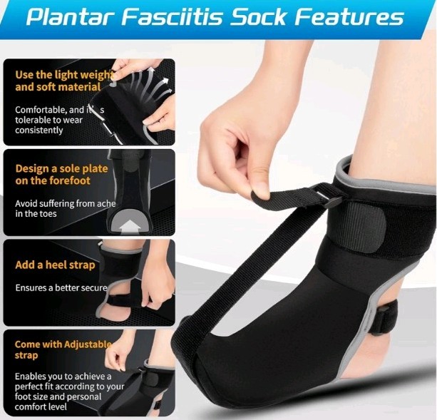 Planter Fasciitis Night Sock With Massage Ball Size Medium