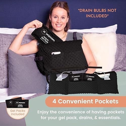 Post Mastectomy Pillow with Secure Strap – Washable Cover for Breast Surgery Rec