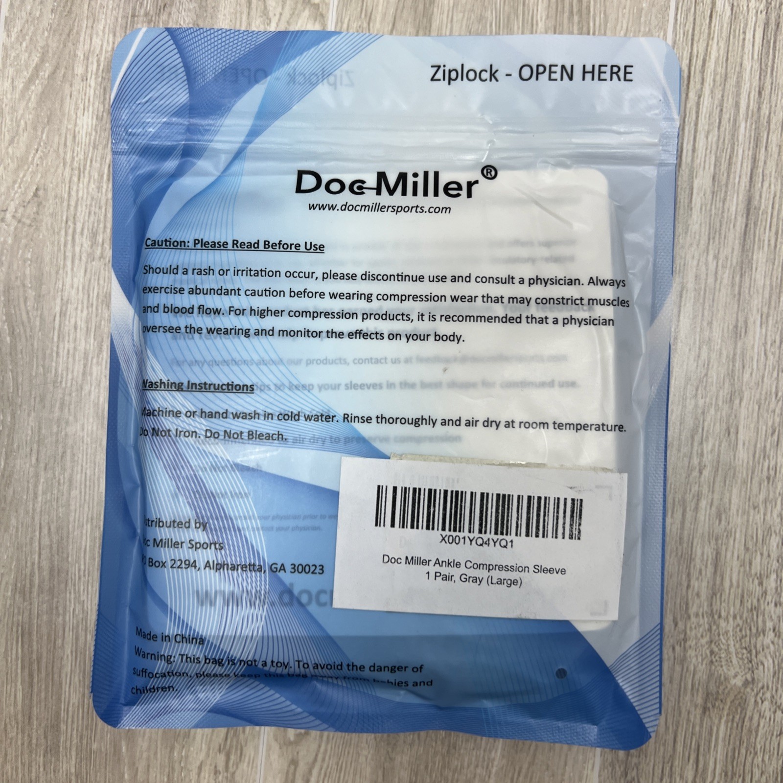 Doc Miller Ankle Compression Sleeves 1 Pair Gray (Large) – Free Shipping