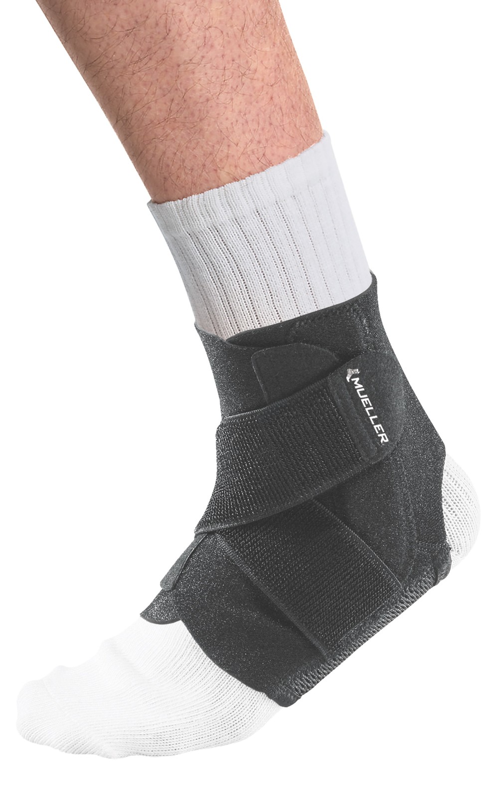 Mueller Adjustable Ankle Support, Black – One Size Fits Most