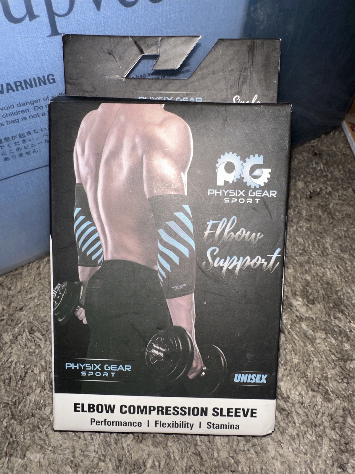 Elbow Compression Sleeve Men & Women Brace for Tendonitis, Joint Pain, Blue XL