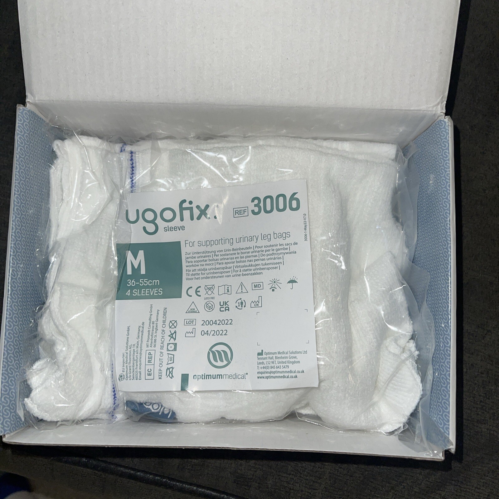 Ugofix Sleeve Optimum Medical Pack of 4 Sleeves Leg Bag – Medium 36-55cm REF3006