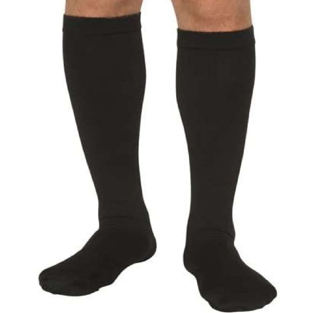Blue Jay Men’s Dress Socks, Mild Support Socks, CT 10-15mmHg (Size: X-Large) Bla