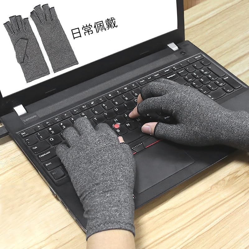 Compression Arthritis Gloves,Fingerless Carpal Tunnel Pain Relief Gloves Women M