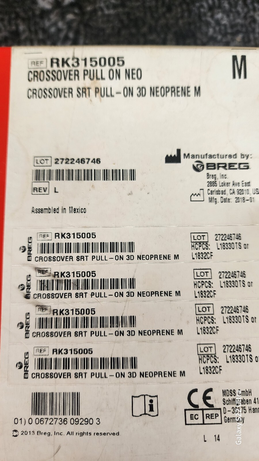 Breg Bledsoe Crossover RK315005 brand new in box