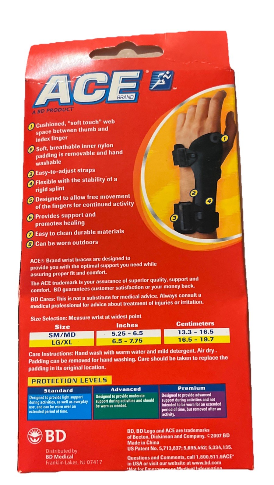 Ace Deluxe Wrist Brace, Left Hand-L/XL 207257 BD Carpal Tunnel Wrist Injuries