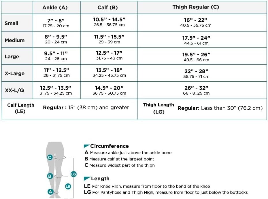 NEW 20-30 mmHg Compression Stockings ~ Unisex ~ Thigh High, Dot Top ~ Black ~ M