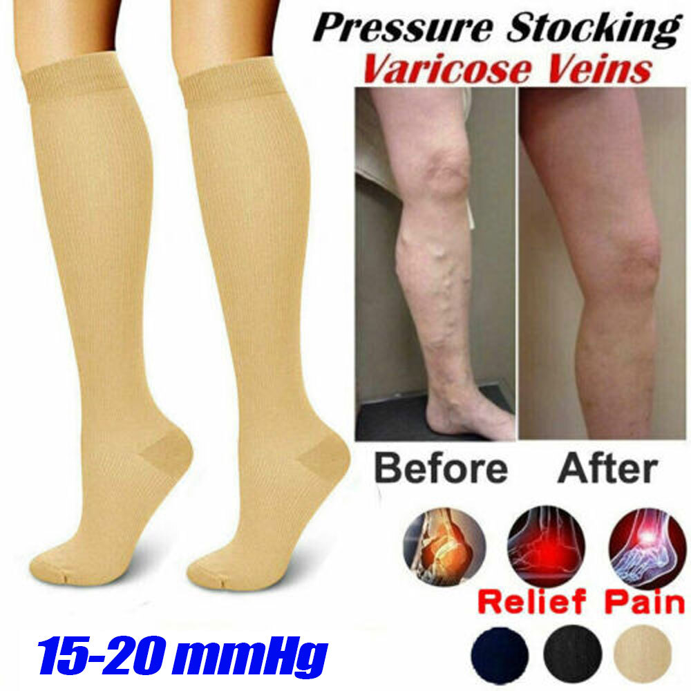 3Pair Compression Socks With Arch Graduated Support Sox 15-20 mmhg For Women Men