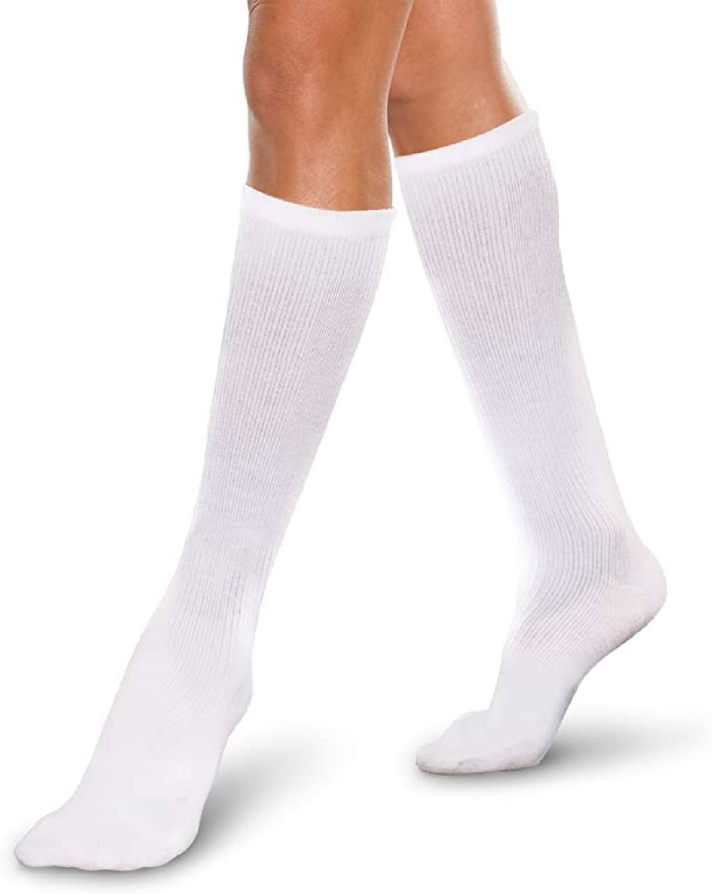 Therafirm Core-Spun Short Knee High Socks 30-40mmHg (White) X-Large Short