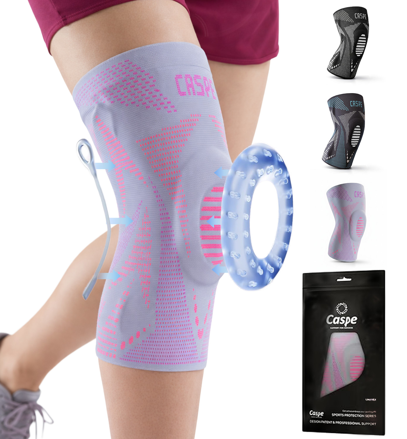 Caspe Knee Brace Knee Compression Sleeve Knee Joint Brace Arthritis Relief
