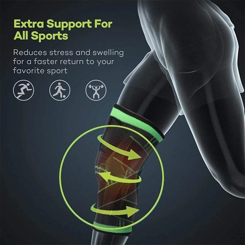 Knee Sleeve Compression Brace Support Joint Arthritis Pain Relief For Sports Gym
