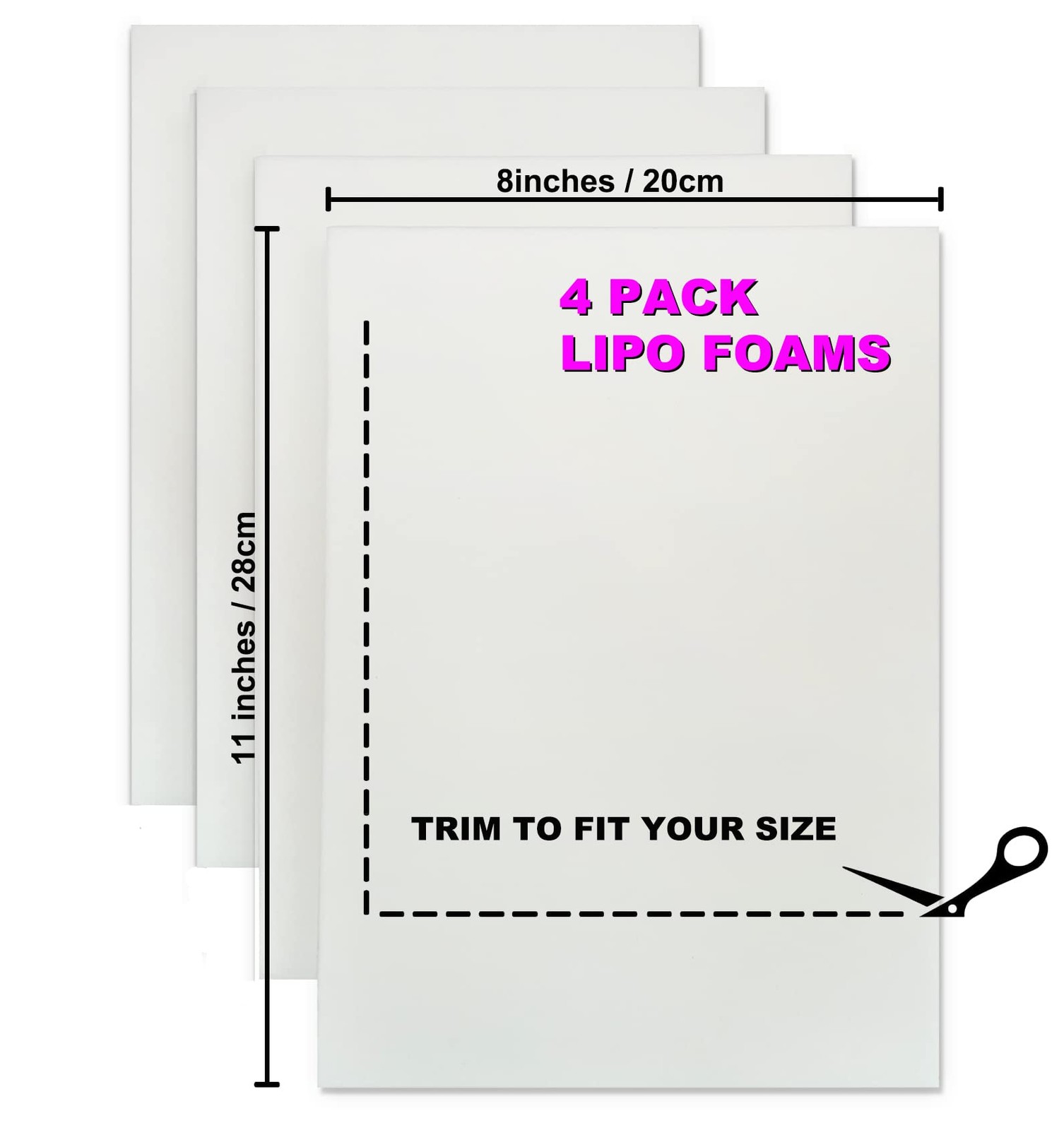 4 Pack Lipo Foam Post-surgical Ab Board Flattening Abdominal Compression Boar…