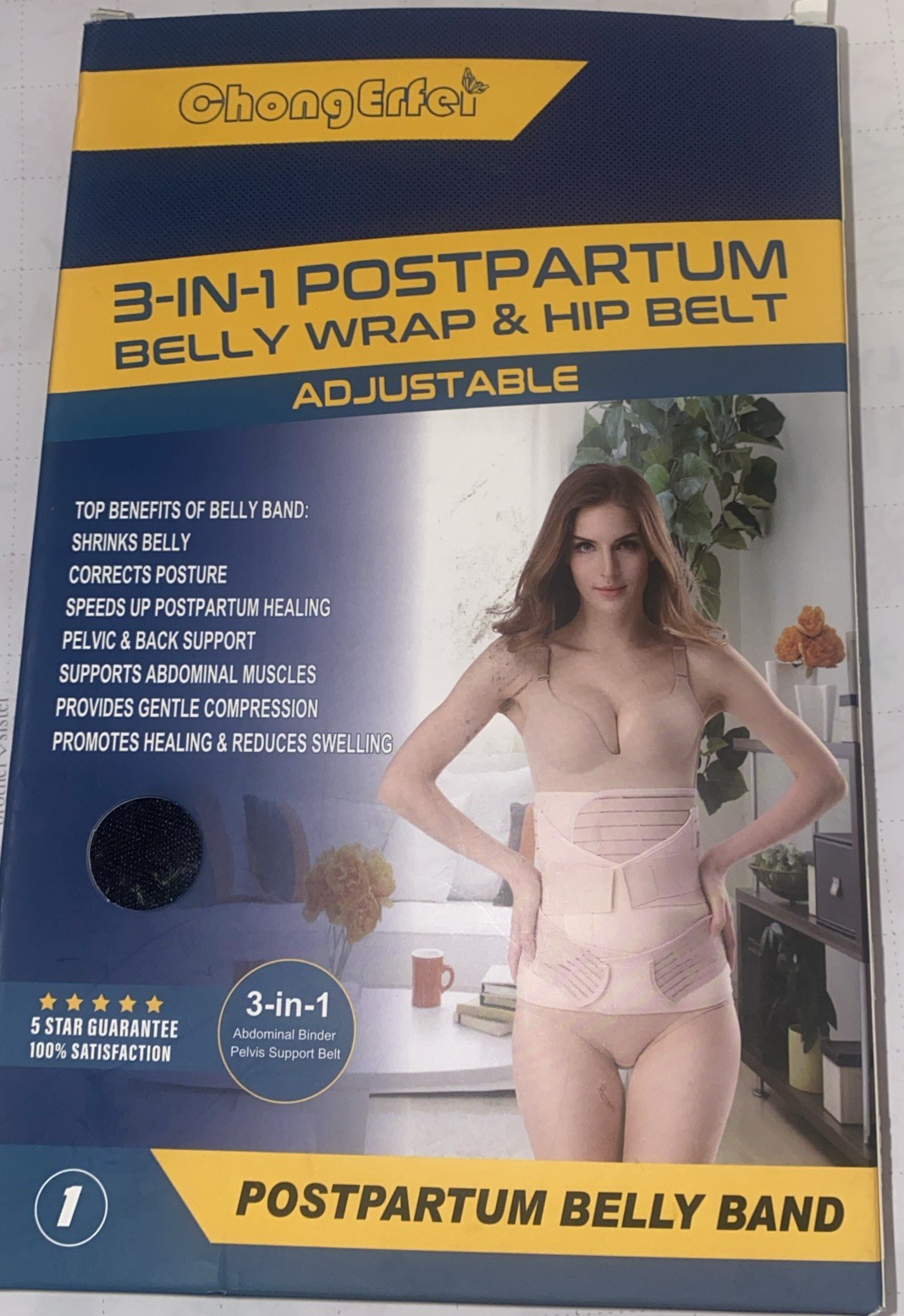 NEW ChongErfei 3 in 1 Postpartum Support Recovery Belly & Hip Wrap