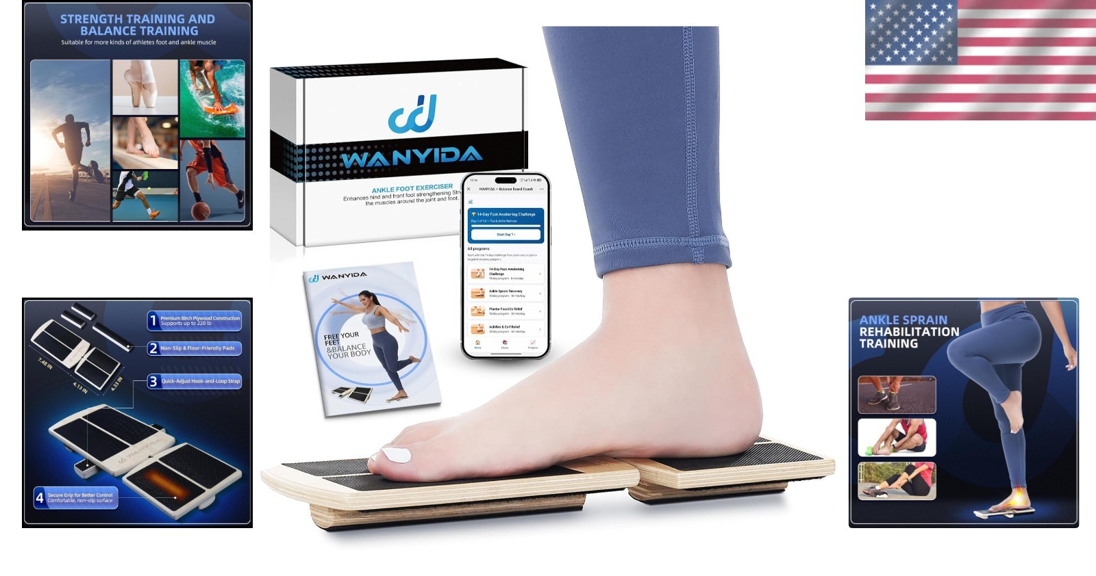 Physical Therapist Approved Balance Board for Enhanced Foot Mobility & Strength