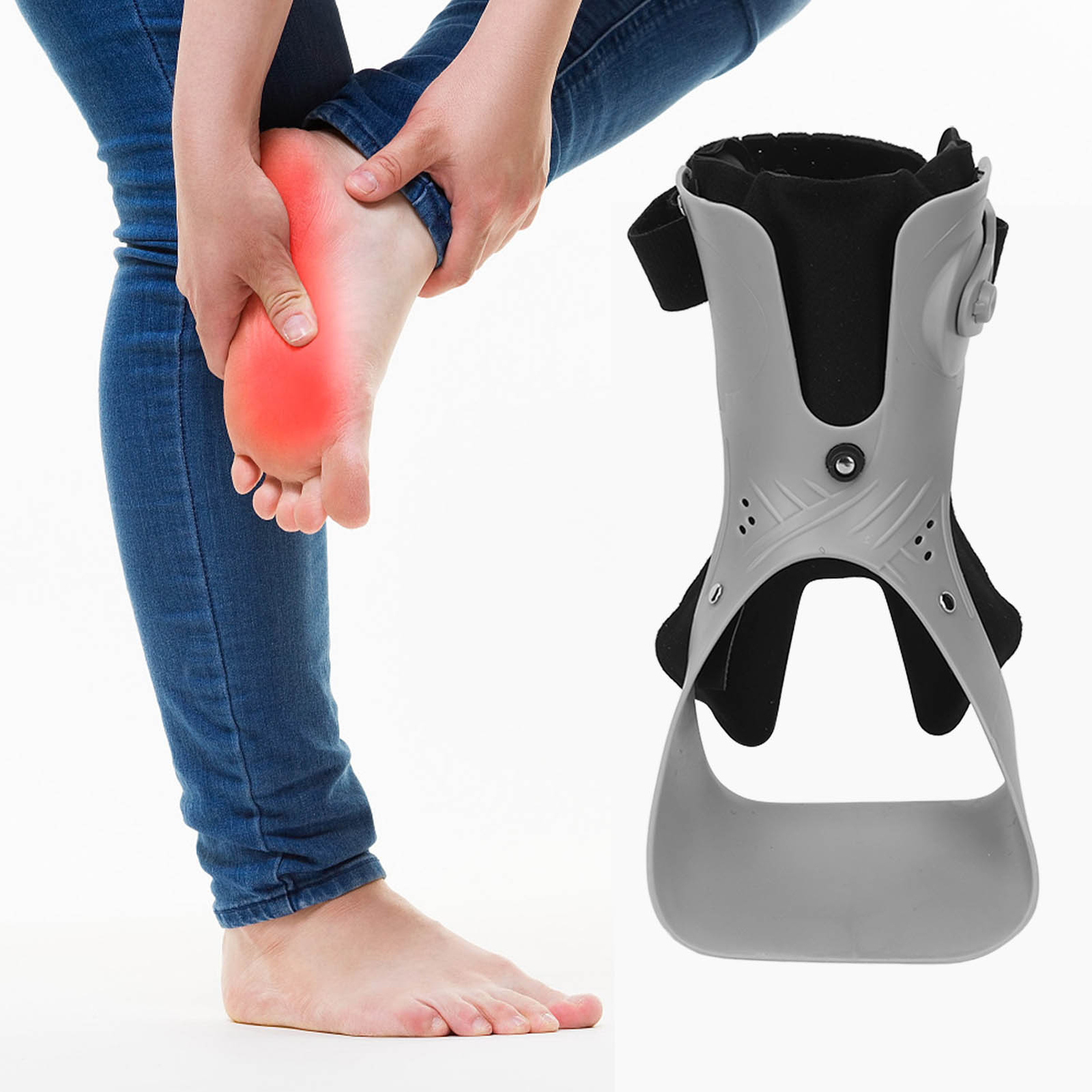 Foot Drop Brace Adjustable Rotary Buckle Posture Correct Ankle Foot Orthosis M(L