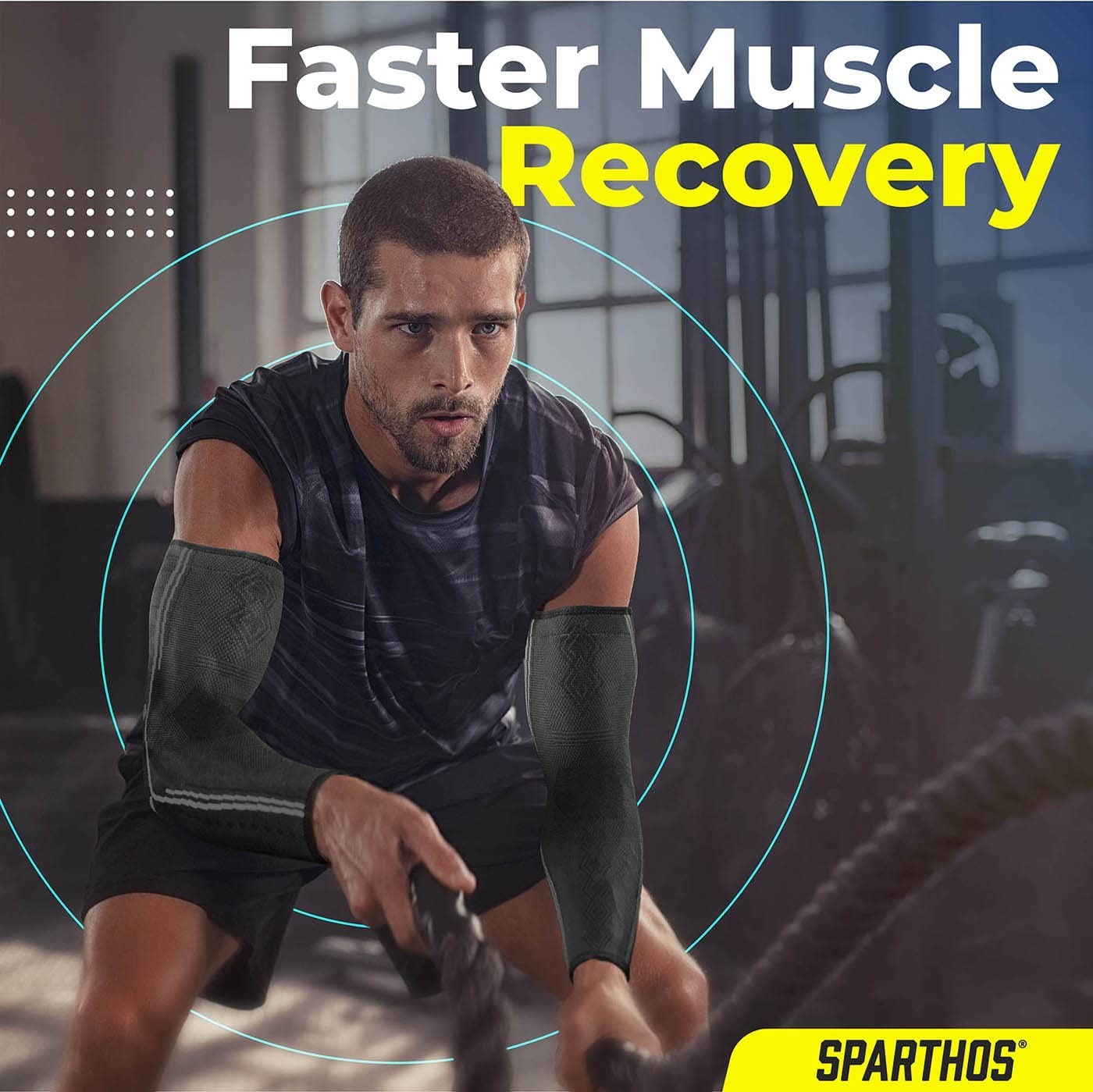 Arm Compression Sleeve Elbow Brace Support for Recovery Sports Running Tennis