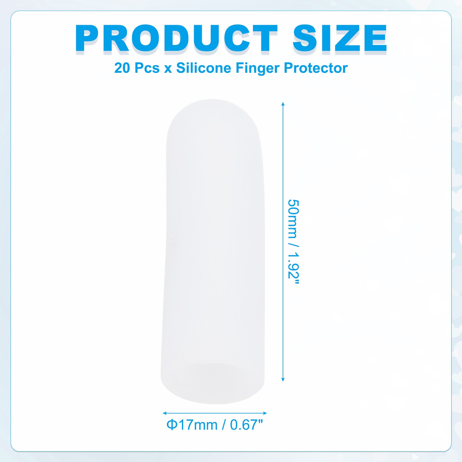 20 Pcs 2″x0.67″ Gel Finger Cots Silicone Finger Tip Protector Support White