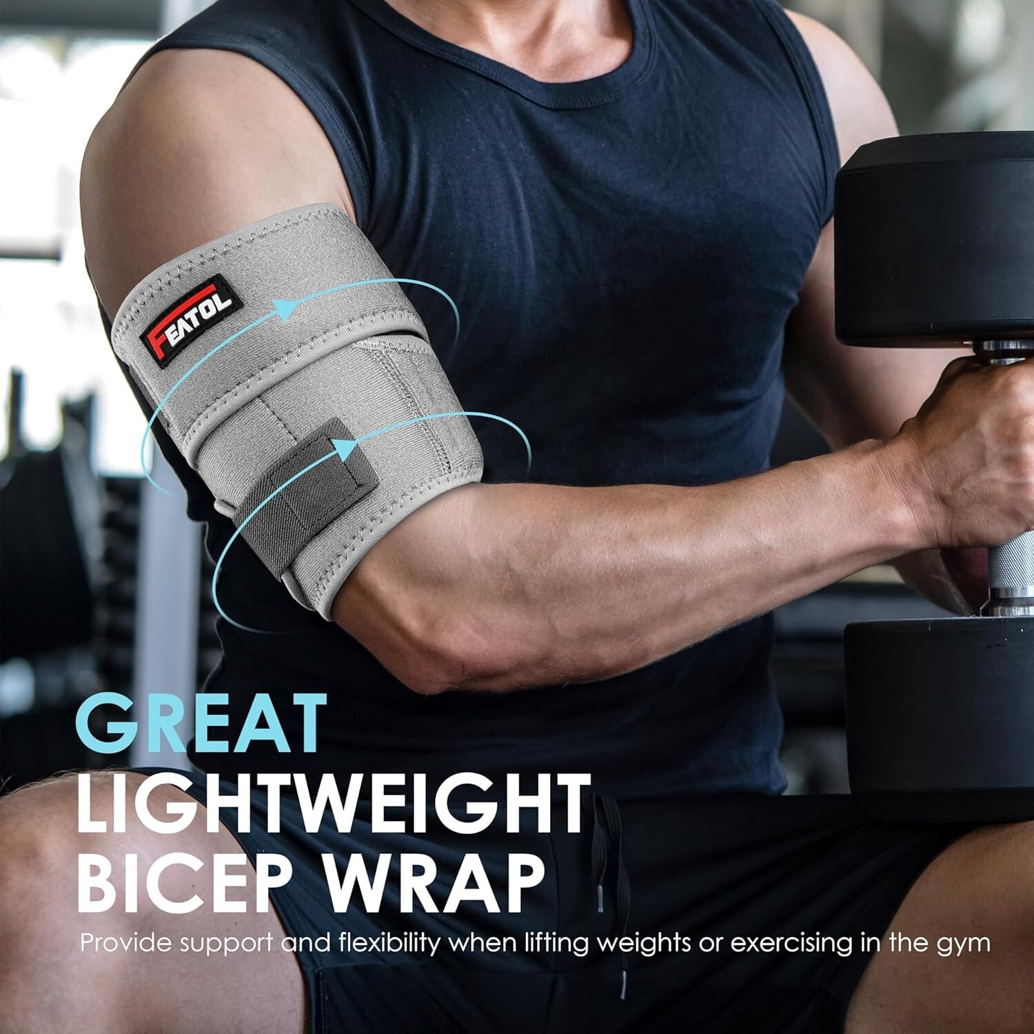 Compression Upper Arm Brace (Single), Biceps Tendonitis Support Brace for Men…