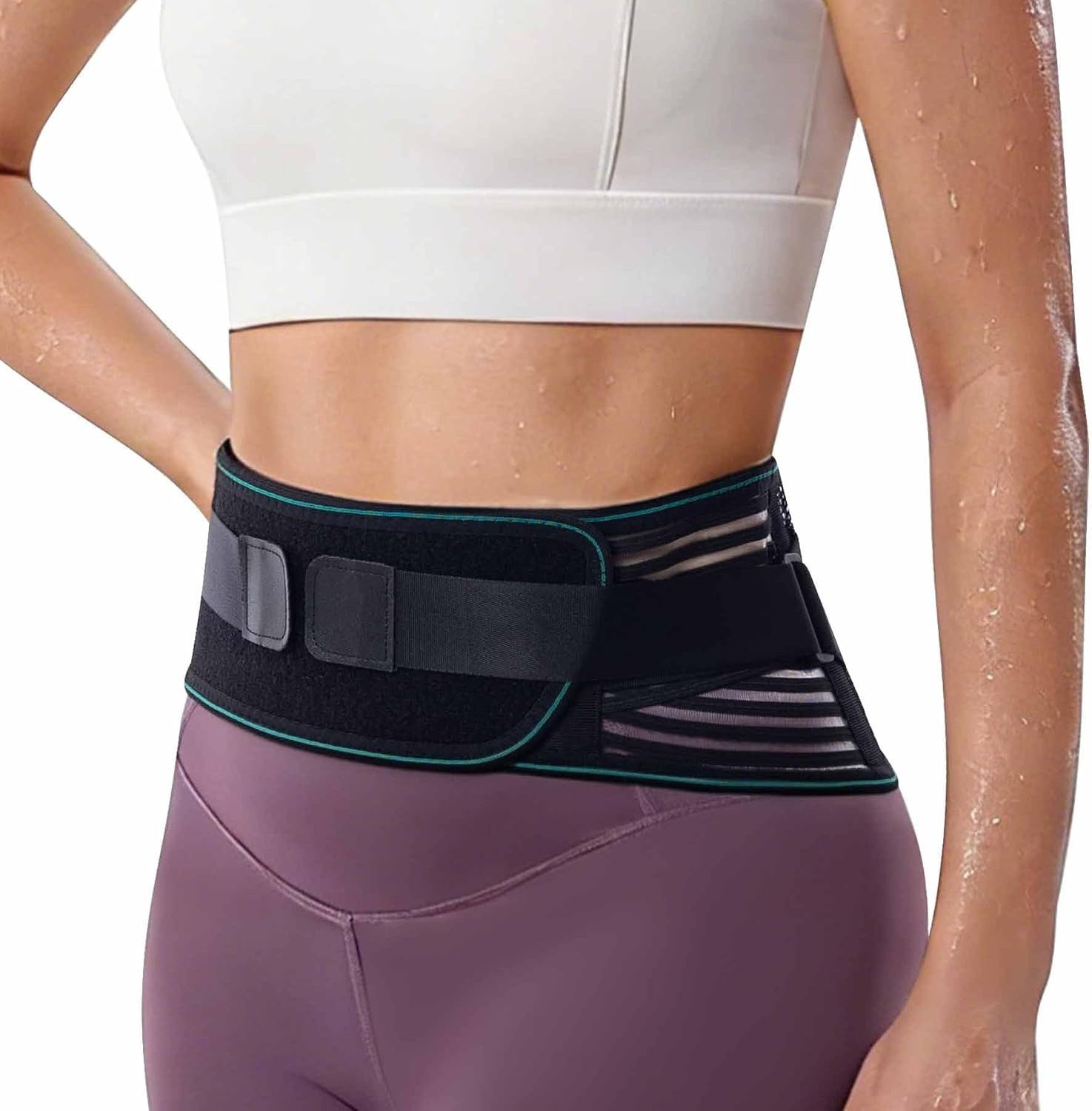 Lower Back Brace for Men and Women, Adjustable Lumbar Support Belt with Breathab