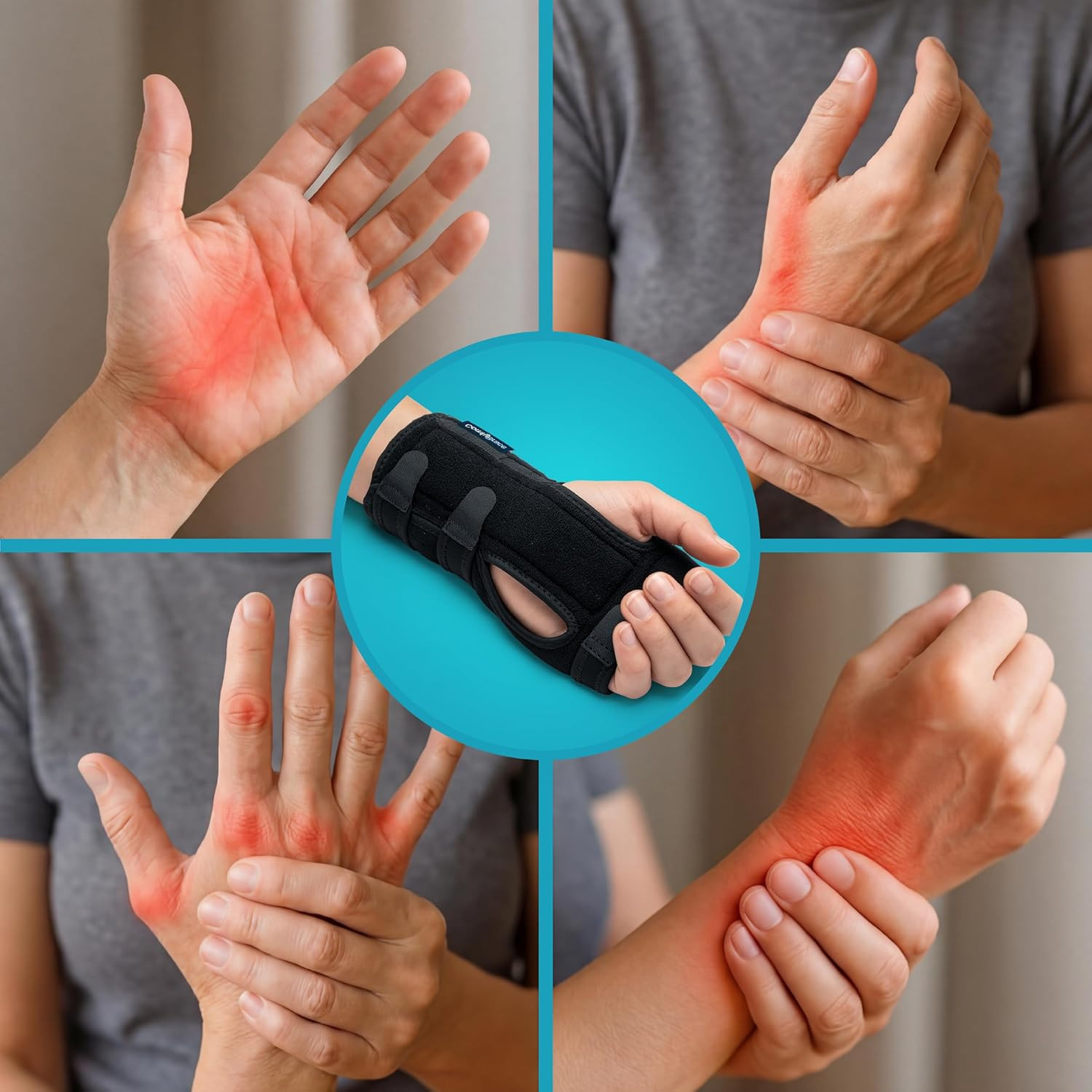 Comfybrace 2 PACK Nighttime Pain Relief Wrist Brace for Carpal Tunnel, Tendoniti