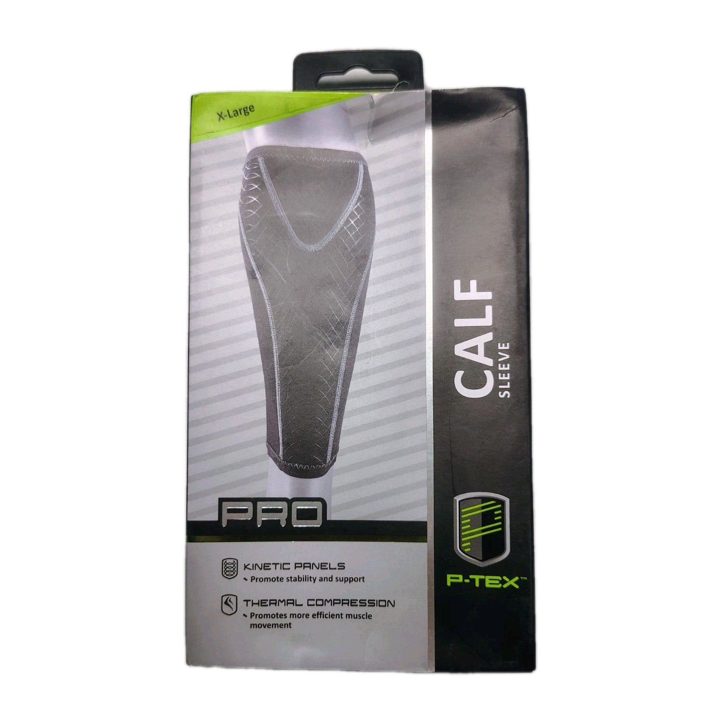 P-TEX PRO Calf Sleeve X-Large Black KineticThermal Compression New Fast Shipping